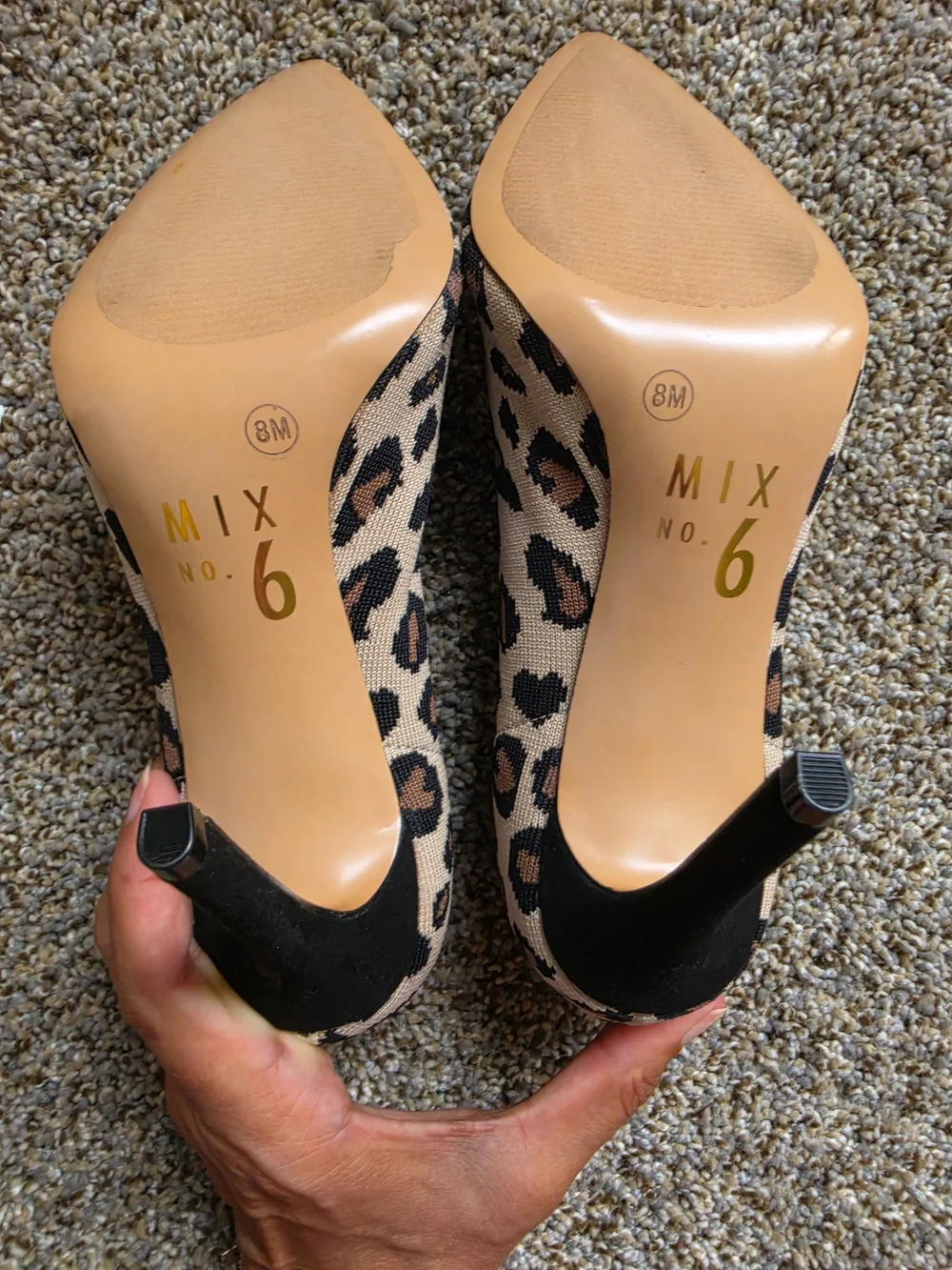 Mix No. 6 Leopard-Print Pointed-Toe Pumps in Beige and Black